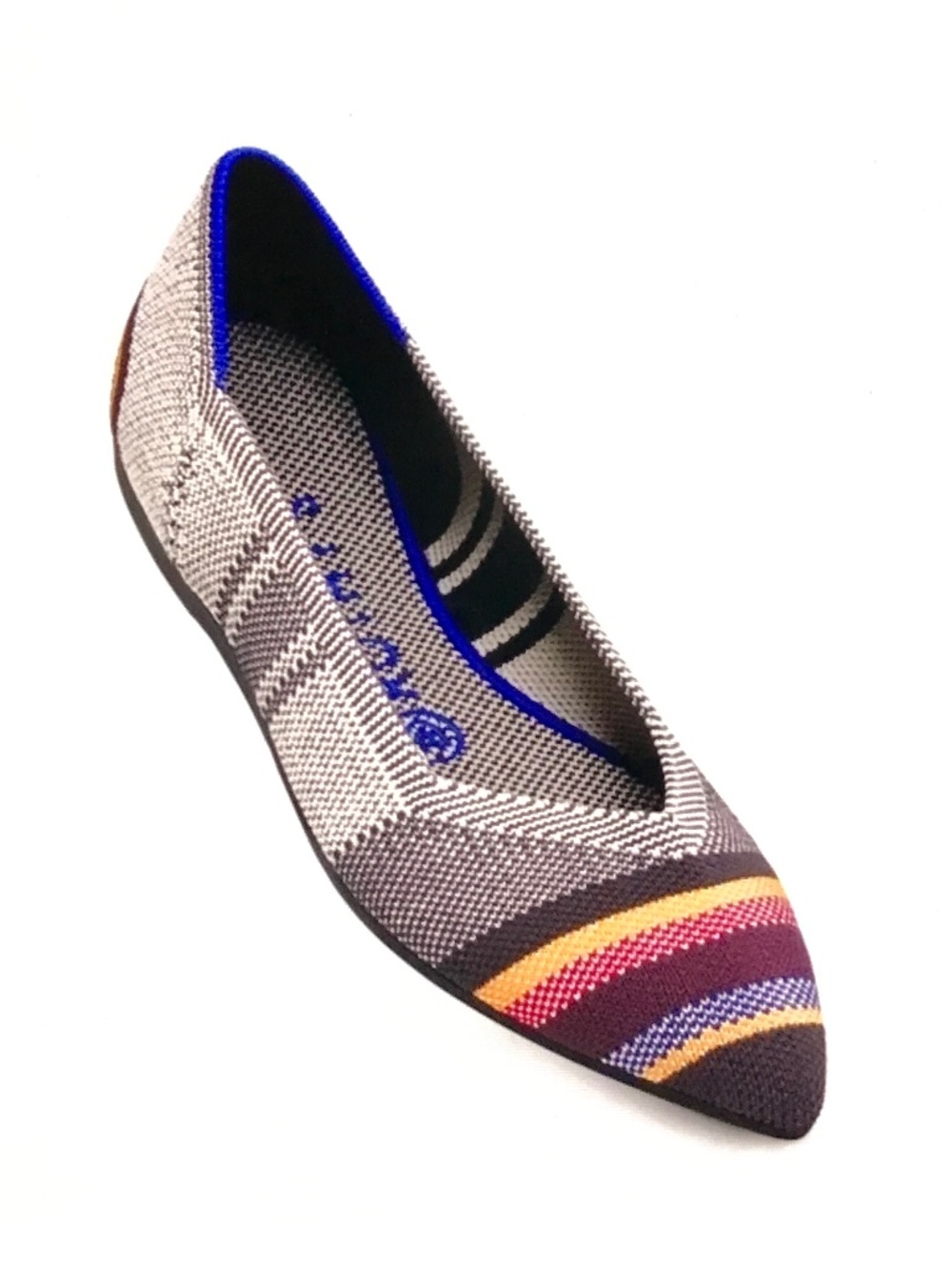ROTHY’S Inverse Stripe The Point Flat Limited Edition Size 9.5
